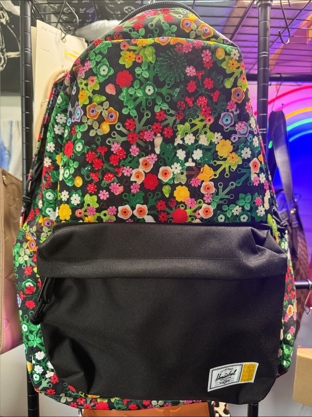 Herschel LEGO Floral Black Backpack - Black Multi Floral